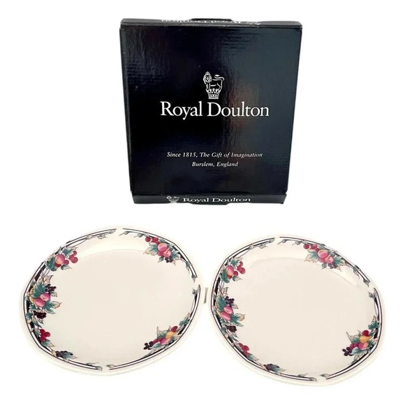 Royal Doulton Autumn Glory Side Plates 6 in Box of 2 Fine China 1995 Vin… - Picture 2 of 7